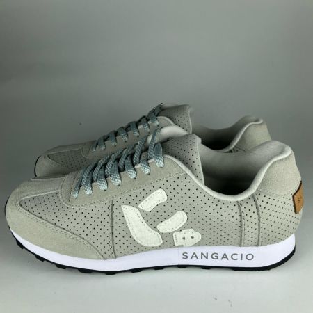  via SANGACIO にゅーず ローカットスエードスニーカー 26cm ライトグレー