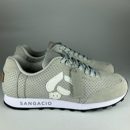  via SANGACIO にゅーず ローカットスエードスニーカー 26cm ライトグレー
