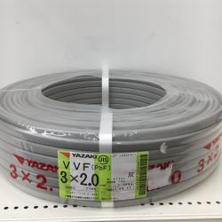 △△ YAZAKI 電材 VVFケーブル　グレー 3芯2.0㎜×100m　 2024年11月 製造 Sランク