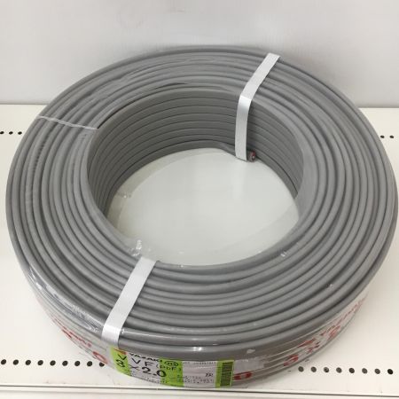  YAZAKI 電材 VVFケーブル　グレー 3芯2.0㎜×100m　 2024年10月 製造
