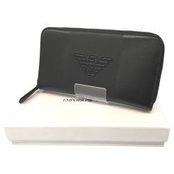 △△ EMPORIO ARMANI エンポリオアルマーニ ラウンドファスナー財布  YEME49　YFE6J ブラック Aランク