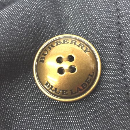  BURBERRY BLUE LABEL バーバリーブルーレーベル デニムトレンチコート チェック タグ付 38 E1A01-401-28 ネイビー