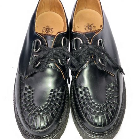  GEORGE COX ジョージコックス ラバーソール シューズ 　UK8 3588VI ブラック