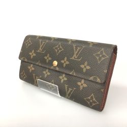 △△ LOUIS VUITTON ルイヴィトン モノグラム ポシェットポルトモネクレディ 財布 ボタン破損 M61726 ブラウン Bランク