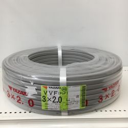 △△ YAZAKI 電材 VVFケーブル　グレー 3芯2.0㎜×100m　 2024年10月 製造 Sランク
