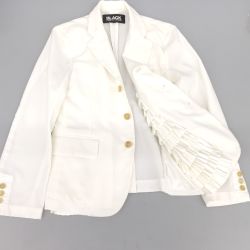 △△ BLACK COMME des GARCONS 内側フリル ジャケット 1S-J040 AD2016 ホワイト Bランク