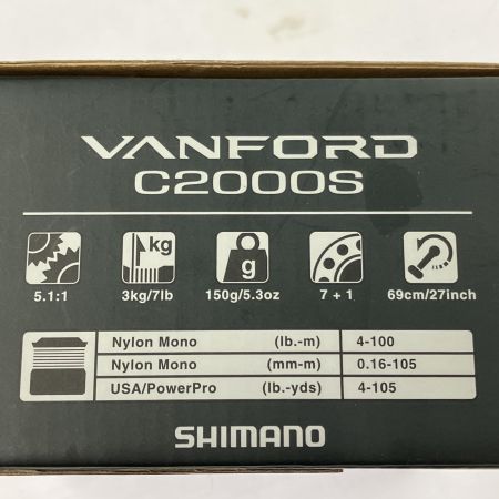  SHIMANO シマノ スピニングリール 20 ヴァンフォード   C2000S