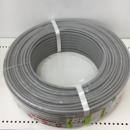  YAZAKI 電材 VVFケーブル　グレー 3芯2.0㎜×100m　 2024年11月 製造