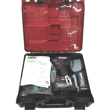  MAKITA マキタ インパクトドライバ 40v 充電器・充電池2個・ケース付  TD002GDXAP パープル