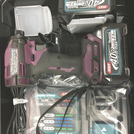  MAKITA マキタ インパクトドライバ 40v 充電器・充電池2個・ケース付  TD002GDXAP パープル