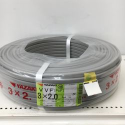 △△ YAZAKI 電材 VVFケーブル　グレー 3芯2.0㎜×100m 2024年10月製造 Sランク