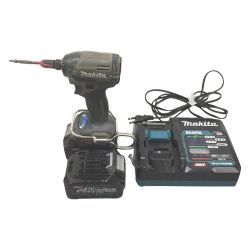 △△ MAKITA マキタ インパクトドライバ 充電器・充電池2個付 コードレス式 40v 2.5Ah TD002G オリーブ Cランク