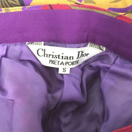  Christian Dior クリスチャンディオール プレタポルテ 薔薇柄 シルクフレアスカート タグ付 Y-TK-03