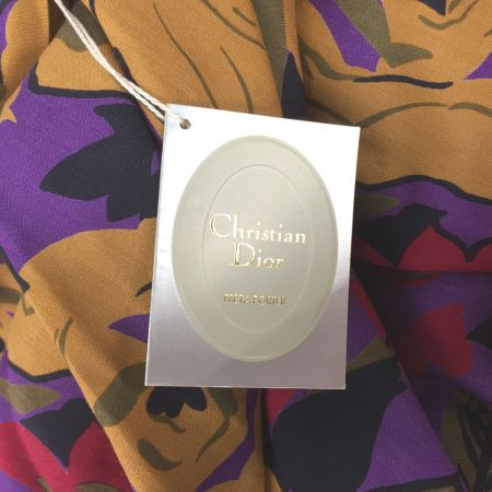  Christian Dior クリスチャンディオール プレタポルテ 薔薇柄 シルクフレアスカート タグ付 Y-TK-03