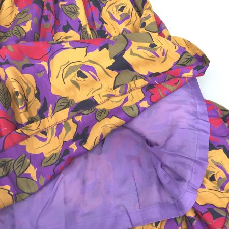  Christian Dior クリスチャンディオール プレタポルテ 薔薇柄 シルクフレアスカート タグ付 Y-TK-03