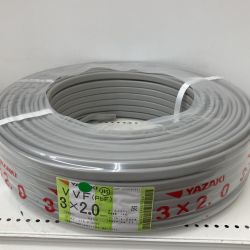 △△ YAZAKI 電材 VVFケーブル　グレー　3芯2.0㎜×100m　 2024/11製造 Sランク