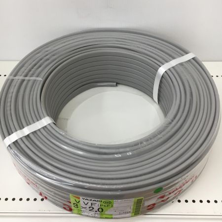  YAZAKI 電材 VVFケーブル　グレー 3芯2.0㎜×100m　 2024年11月 製造