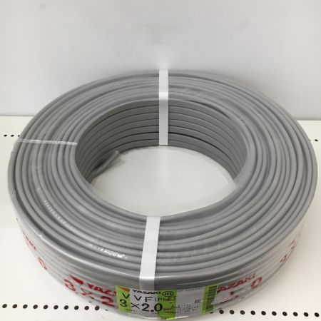  YAZAKI 電材 VVFケーブル　グレー 3芯2.0㎜×100m　 2025年1月 製造