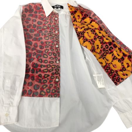  BLACK COMME des GARCONS AD2020　レオパード切り替えコットンシャツ M 1G-B014