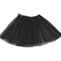 △△ BLACK COMME des GARCONS シースルーチュールリボンラップスカート  XS 1M-S004 ブラック Aランク