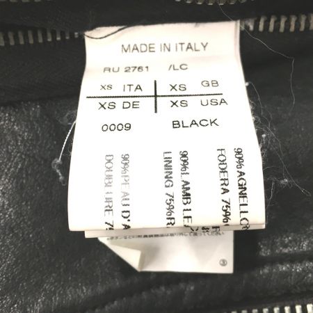  RICK OWENS リックオーウェンス リックオウエンス ラムレザージャケット XS RU2761 ブラック