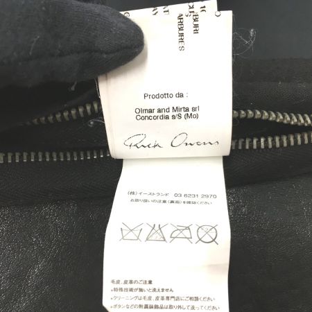  RICK OWENS リックオーウェンス リックオウエンス ラムレザージャケット XS RU2761 ブラック