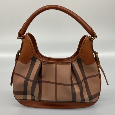  BURBERRY バーバリー ワンショルダーバッグ　ギガチェック レザー×PVC ブラウン