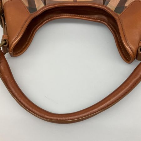  BURBERRY バーバリー ワンショルダーバッグ　ギガチェック レザー×PVC ブラウン