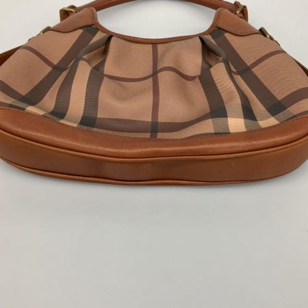  BURBERRY バーバリー ワンショルダーバッグ　ギガチェック レザー×PVC ブラウン