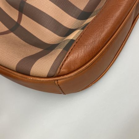  BURBERRY バーバリー ワンショルダーバッグ　ギガチェック レザー×PVC ブラウン