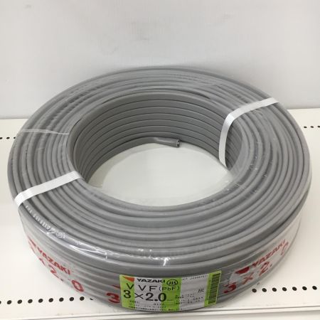  YAZAKI 電材 VVFケーブル　グレー 3芯2.0㎜×100m　 2024年11月 製造