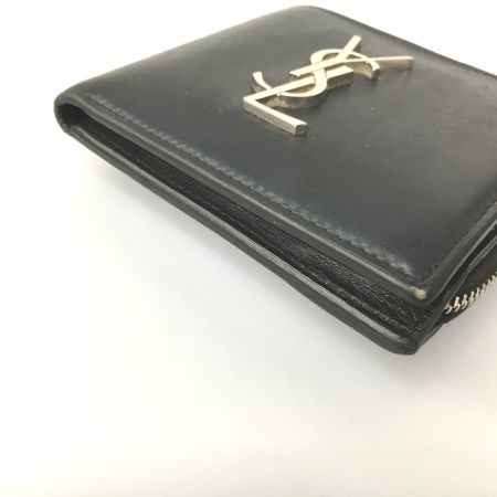  Yves Saint Laurent イブサンローラン カサンドラ Lジップ 二つ折り財布 レザー 630072 ブラック