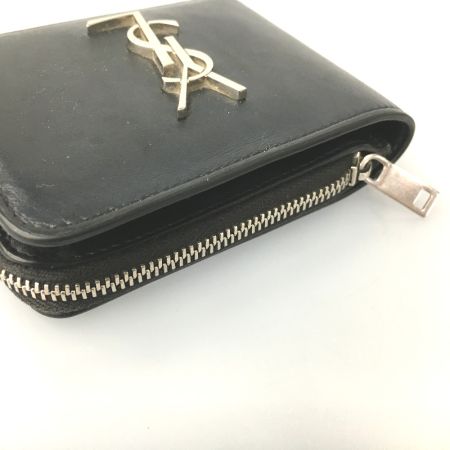  Yves Saint Laurent イブサンローラン カサンドラ Lジップ 二つ折り財布 レザー 630072 ブラック