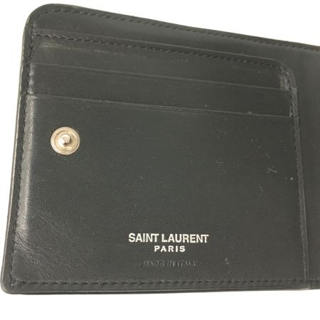  Yves Saint Laurent イブサンローラン カサンドラ Lジップ 二つ折り財布 レザー 630072 ブラック