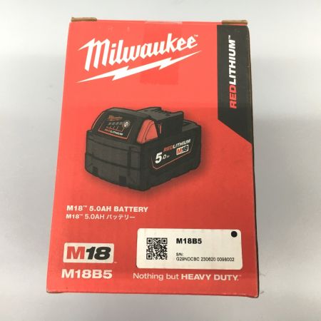  Milwaukee ミルウォーキー バッテリー  5.0AH M18B5 レッド