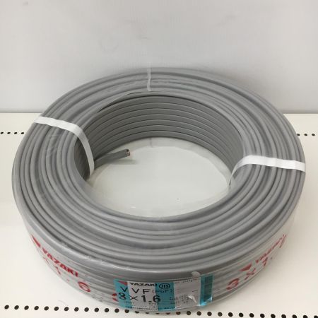  YAZAKI 電材 VVFケーブル　グレー 3芯1.6㎜×100m　 2025年2月 製造