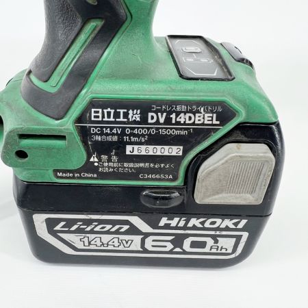  HITACHI 日立 ドライバドリル 充電池1個付 コードレス式 14.4v 6.0Ah DV14DBEL グリーン