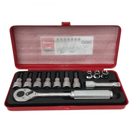  ko-ken 3/8SQ ソケットセット レンチ付 3244 レッド