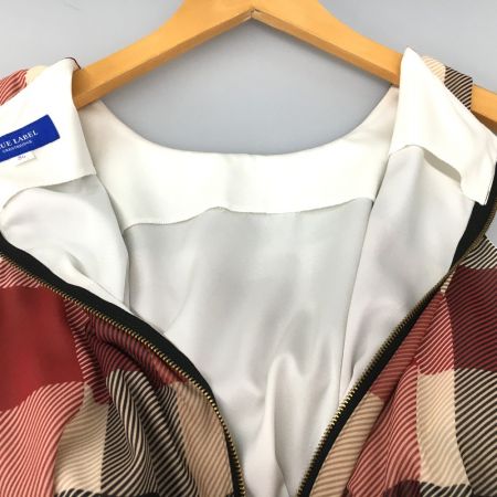  BLUE LABEL CRESTBRIDGE ベルト付 チェックワンピース 36 レッド