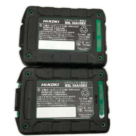  HiKOKI ハイコーキ インパクトドライバ 充電器・充電池2個・ケース付 コードレス式 36v J2501520 WH36DD2XHBSZ ブラック