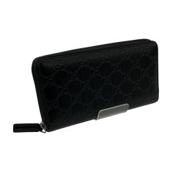 △△ GUCCI グッチ グッチシマ ラウンド長財布 307987･0959 ブラック Bランク