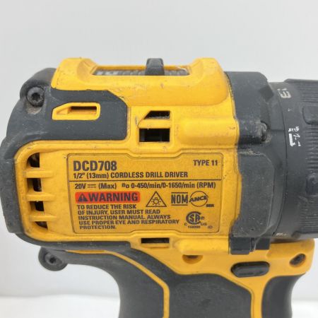  DEWALT 20V　充電式ドライバドリル　充電池1個付　4ah  DCD708 イエロー