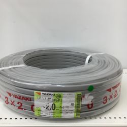 △△ YAZAKI 電材 VVFケーブル　グレー 3芯2.0㎜×100m　 2024年11月 製造 Sランク