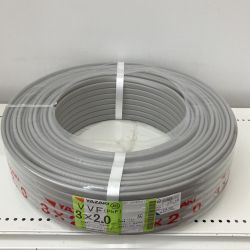 △△ YAZAKI 電材 VVFケーブル　グレー　3芯2.0㎜×100m　 2025/03製造 Sランク