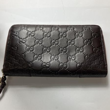  GUCCI グッチ グッチシマ ラウンドファスナー長財布 レザー 323397 ブラウン