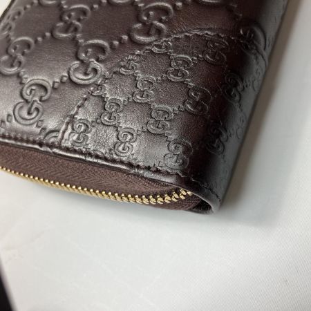  GUCCI グッチ グッチシマ ラウンドファスナー長財布 レザー 323397 ブラウン