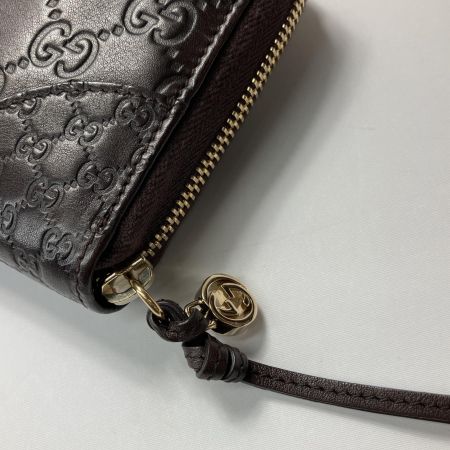  GUCCI グッチ グッチシマ ラウンドファスナー長財布 レザー 323397 ブラウン