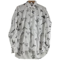 △△ BLACK COMME des GARCONS  AD 2024 鳥柄 シャツ S N-B012 ホワイト Bランク