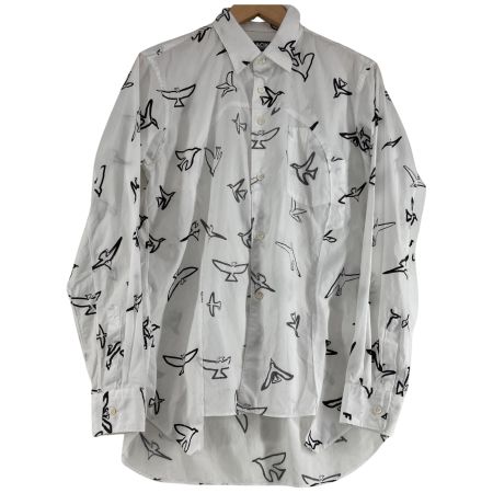  BLACK COMME des GARCONS  AD 2024 鳥柄 シャツ S N-B012 ホワイト