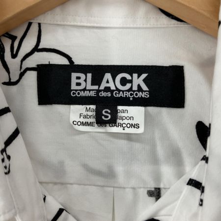  BLACK COMME des GARCONS  AD 2024 鳥柄 シャツ S N-B012 ホワイト